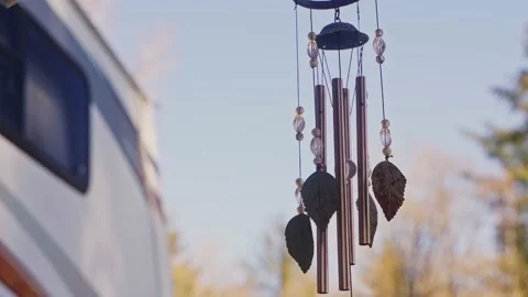 Windchimes Blowing In Wind Stock Footage 196741157