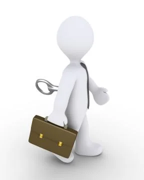 Winded up businessman is walking Stock Illustration