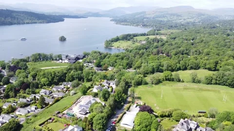 Windemere Lake Aerial Stock Footage 243762044