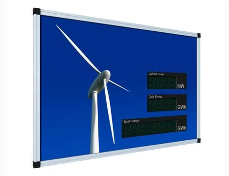 Windenergieanzeige - englisch - LCD ohne Werte , einfach editierbar durch ... Stock Photos