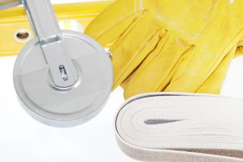 Winder and strap for roller shutter Foto stock