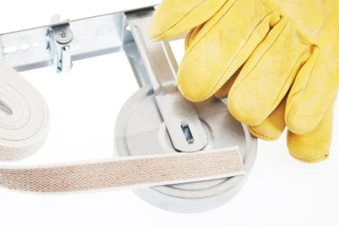 Winder and strap for roller shutter Stock Photos