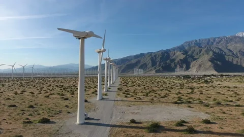 Windfarm 02 - Drone 4K Stock Footage 219351266