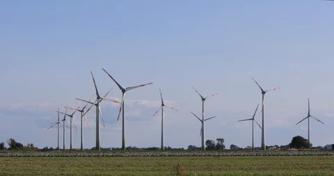 A windfarm in action Stock Footage 103057850