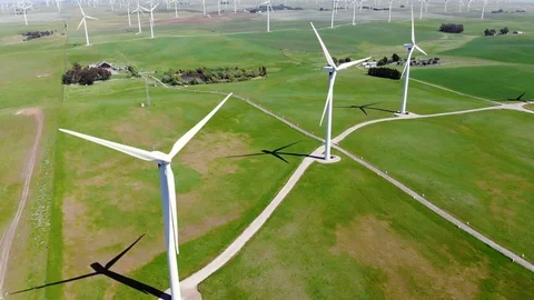 Windfarm Aerial Stock Footage 92305772