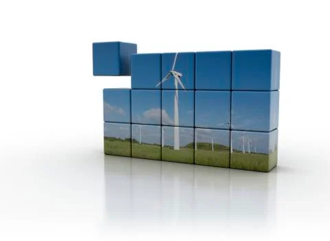 Windfarm on cubs Stock Illustration
