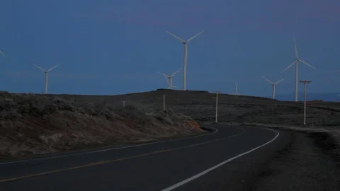 Windfarm at dusk Stock Footage 81152057