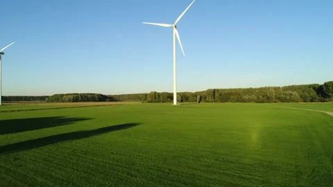 Windfarm at the end of the day Stock Footage 288092496