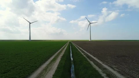 Windfarm in the Netherlands Stock Footage 289953231