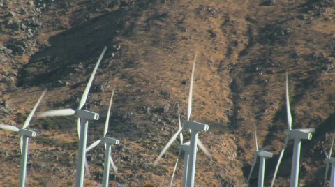 Windfarm pan across Video stock 694866