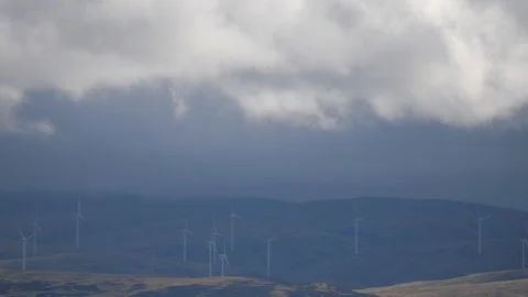 Windfarm in Scotland Stock Footage 116390424