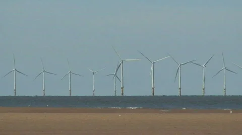 Windfarm at sea2 Video stock 285410
