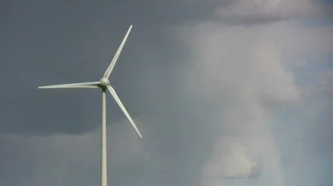 Windfarm with storm clouds  Stock Footage 451243