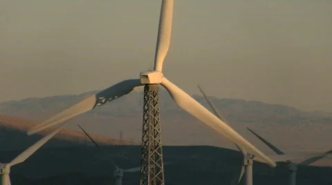 Windfarm sunset 1 Stock Footage 695238
