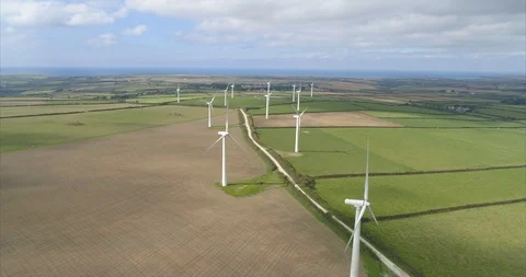 Windfarm Turbines In Cornwall Stock Footage 105304306