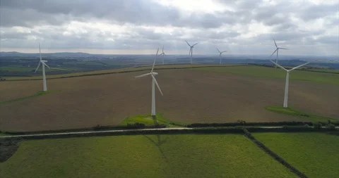 Windfarm Turbines In Cornwall Stock Footage 105304756