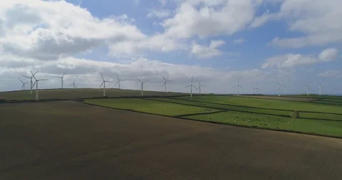Windfarm Turbines In Cornwall Stock Footage 105305256