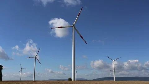 Windfarm Wheat Stock Footage 120404343