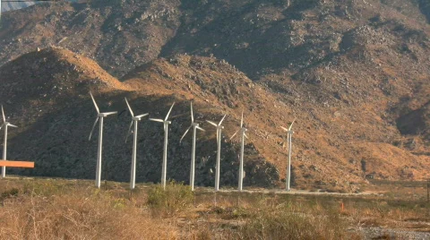 Windfarm zoom in 1 Stock Footage 699856