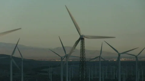 Windfarm zoom in 2 Stock Footage 695242