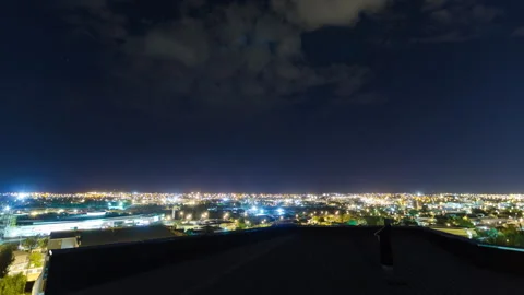 Windhoek City Lights Under Cloudy Night Sky, Timelapse Stock Footage 341331055