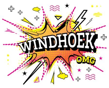 Windhoek Comic Text in Pop Art Style Isolated on White Background. Stock Illustration