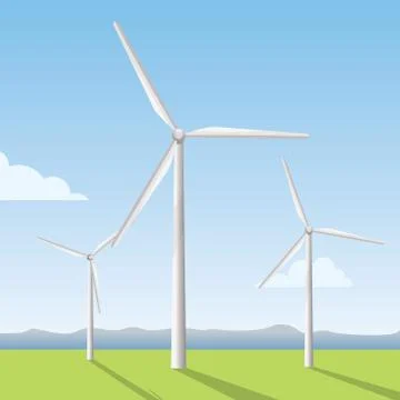 Windimll park, vector illustration Stock Illustration