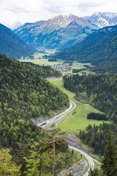 Winding Alpine Road Stock Photos