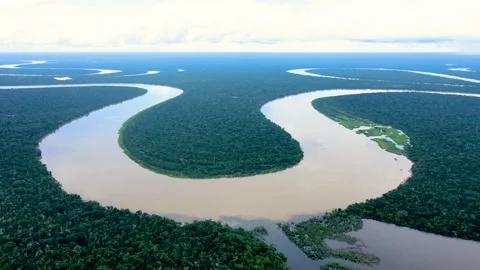 Winding Amazon River in Leticia Stock Footage 330925702