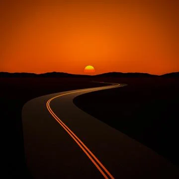 Winding asphalt road Stock Illustration