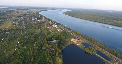 Winding broad river Stock Footage 101609955