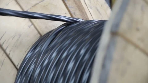 Winding the cable onto the reel Video stock 80847761