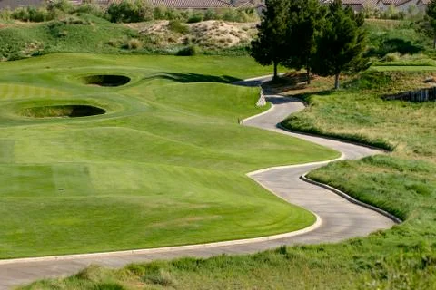 Winding cart path on golf course Foto stock