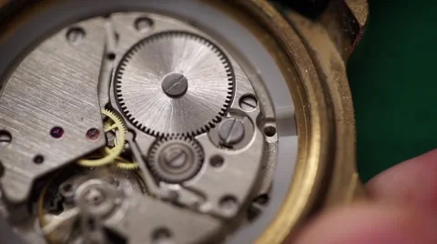 Winding clockwork USSR watch Stock-Footage 61196554