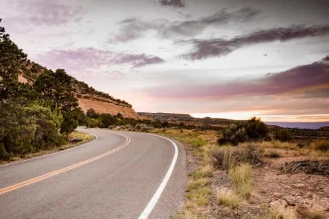 Winding Desert Road Stock Photos