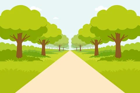 Winding Dirt Path Through Dense Forest Stock Illustration