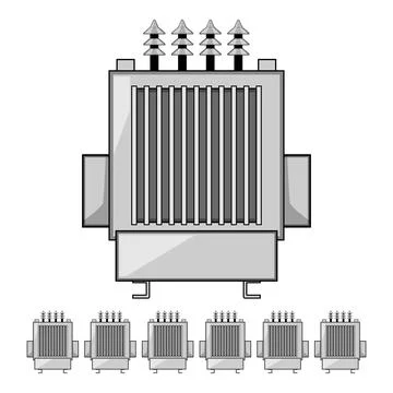 Winding electrical transformer cartoon vector graphic Illustrazione stock