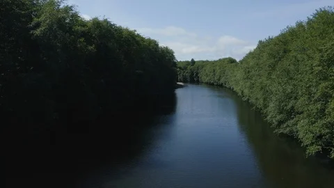 Winding fresh water river bed Stock Footage 112293675