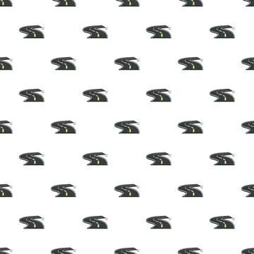 Winding grey road element seamless pattern background Illustrazione stock