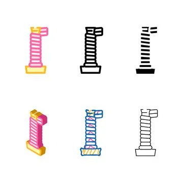 Winding on handle color icon vector mix Illustration
