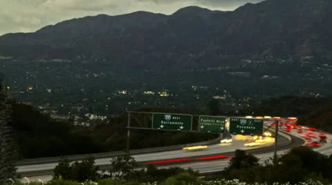 Winding LA Freeway (Time lapse) Stock Footage 8976369