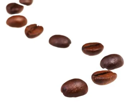 Winding line pattern from roasted coffee beans winding line pattern from r... Foto stock