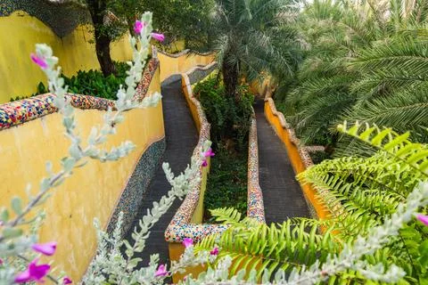 Winding Mosaic Paths in Sunset Town Phu Quoc Stock Photos
