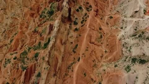  Winding mountain pathways and geological rock structures at Fairytale Canyon  Stock Footage 342840179