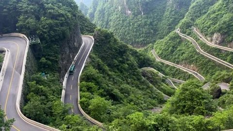 Winding mountain road Stock Footage 338093131