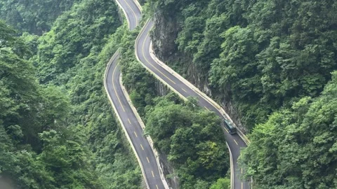 Winding mountain road Stock Footage 338099783
