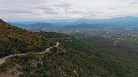 Winding Mountain Road High Above Baunei Valley In Sardinia 스톡 동영상 333802235