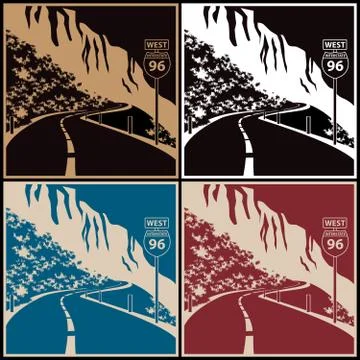 Winding mountain road Illustrazione stock