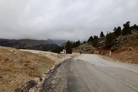 Winding mountain road Stock Photos