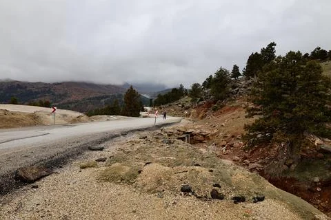 Winding mountain road Stock Photos